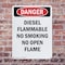 Signmission Diesel Flammable No Smoking No Danger Sign, Plastic, 7in W x 10in L, 2PK OS-2PACK-DS-P-710-V-2363 - alternate 8